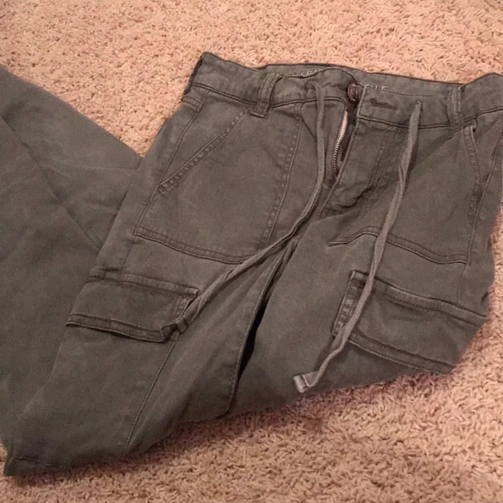 american eagle army green highwaisted jean